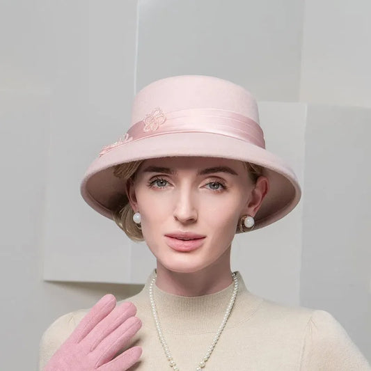 EE 5062 Autumn and Winter New Elegant Wool Hat Elegant Versatile English Top Hat Winter Fashion Women's Hat