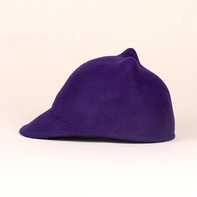 FADVES Stylish Wool Felt Newsboy Cap,  Classic Flat Brim Design, Indoor Fashion Accessory 5067
