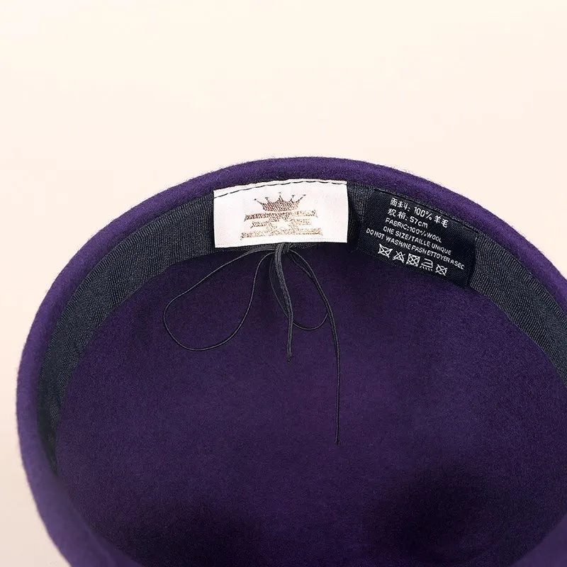 FADVES Stylish Wool Felt Newsboy Cap,  Classic Flat Brim Design, Indoor Fashion Accessory 5067