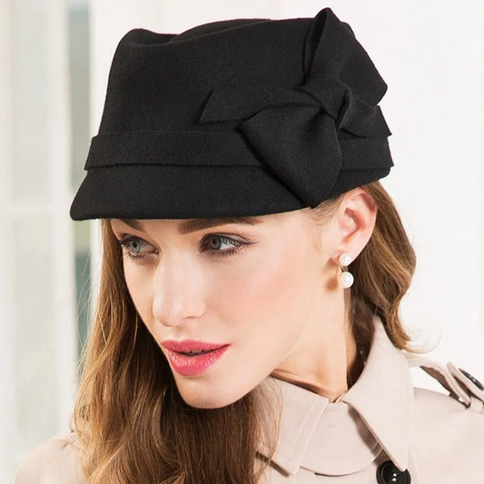 EE 5074 Autumn winter woolen small top hat Autumn lady felt hat Korean version of casual casual woolen hat woman
