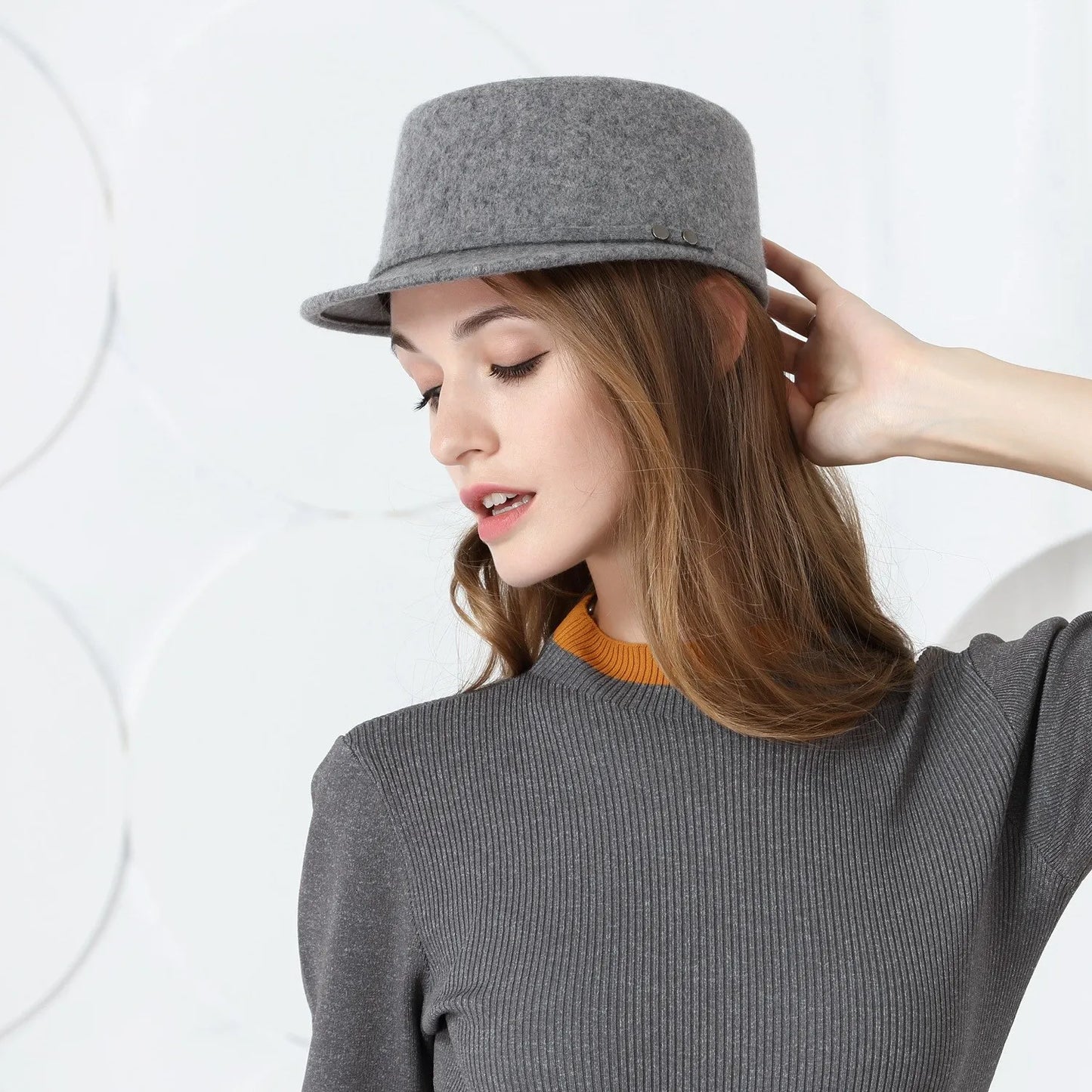 EE 5084 autumn and winter new woolen baseball cap girl's hat female Korean version of all fashion winter style felt ha