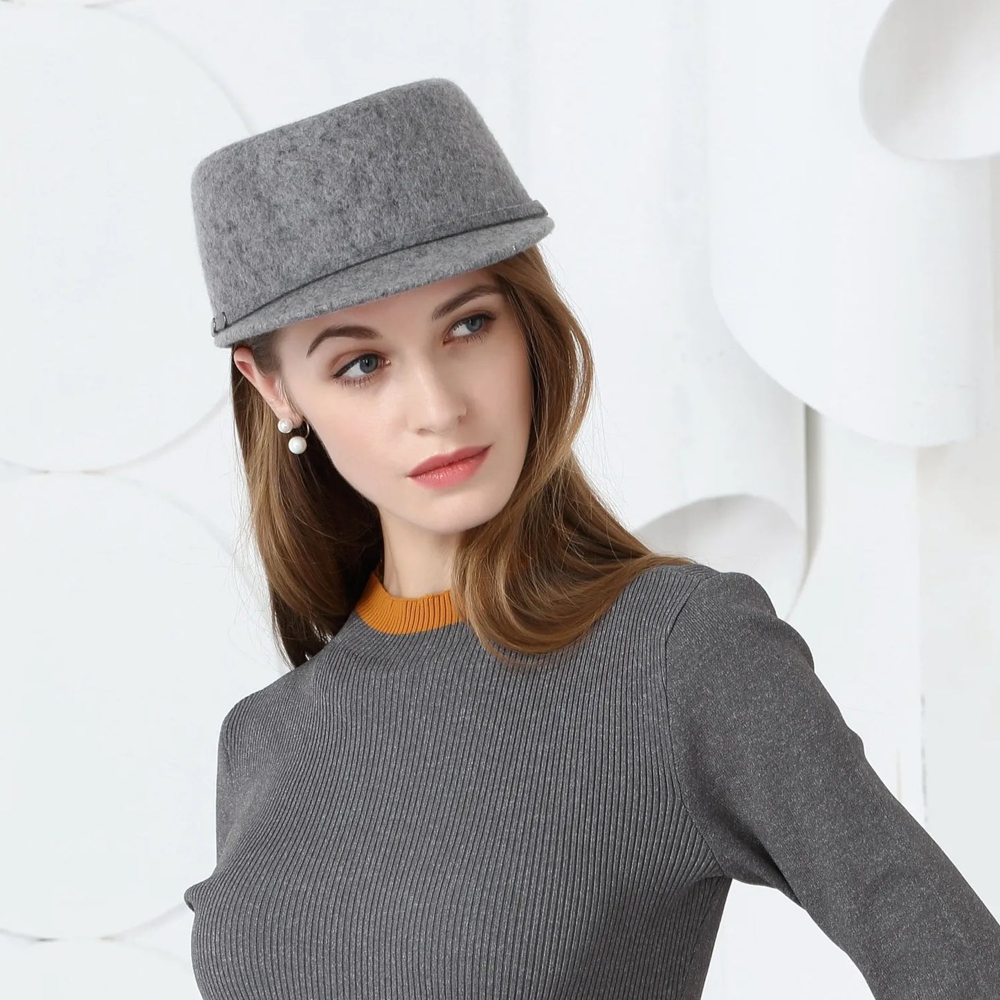EE 5084 autumn and winter new woolen baseball cap girl's hat female Korean version of all fashion winter style felt ha