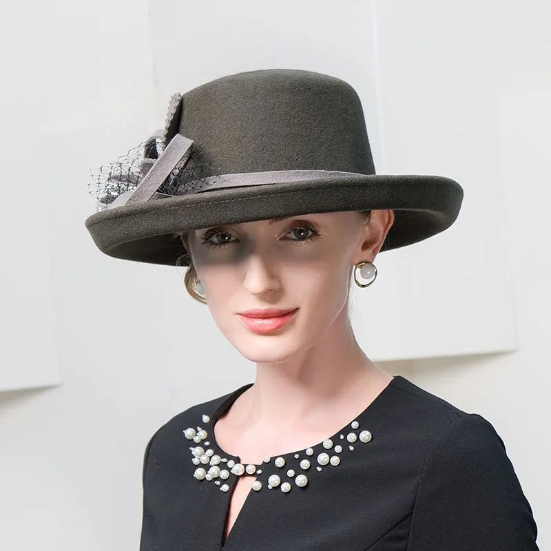 EE 5089  Autumn and Winter New Versatile Shopping Wool Hat Women's Winter Hat British Retro Wool Hat Women