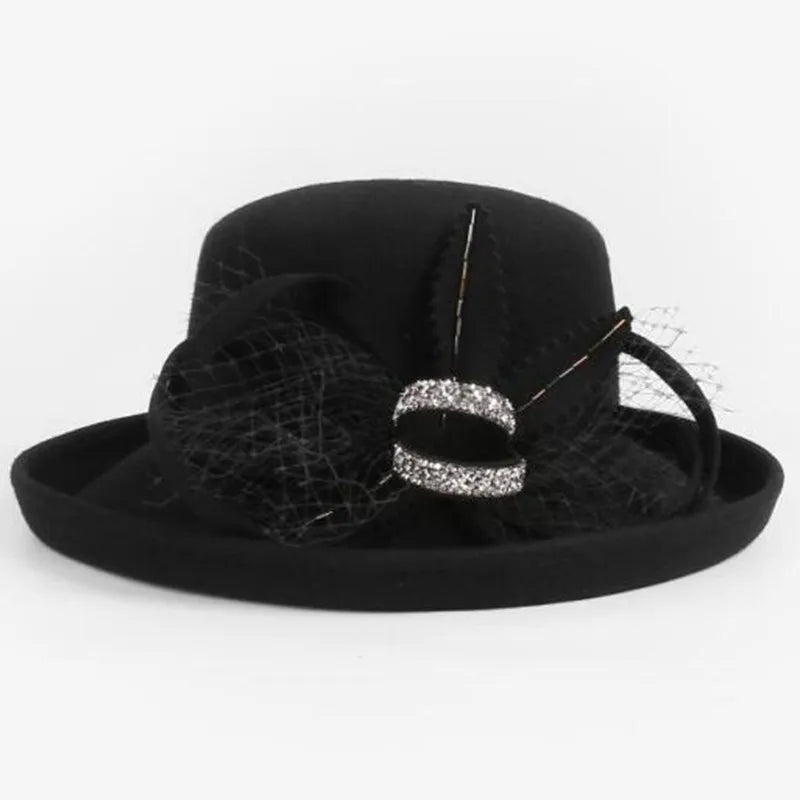 EE 5089  Autumn and Winter New Versatile Shopping Wool Hat Women's Winter Hat British Retro Wool Hat Women