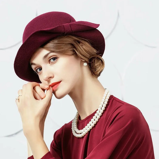 EE 5098 Autumn and winter new design of British women's wool top hat autumn and winter hats for women's fashion Korean felt hat