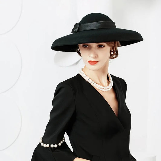 EE 5101 autumn and winter new British woolen top hat winter vintage large eaves street hipster Korean version hat woman