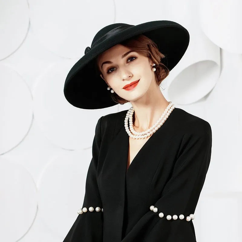 EE 5101 autumn and winter new British woolen top hat winter vintage large eaves street hipster Korean version hat woman