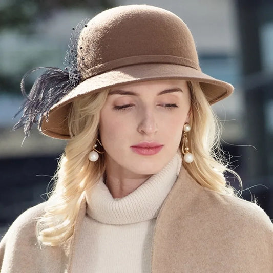 EE 5151 autumn and winter new women's hat fashion Korean casual all-matching woolen hat autumn style top hat