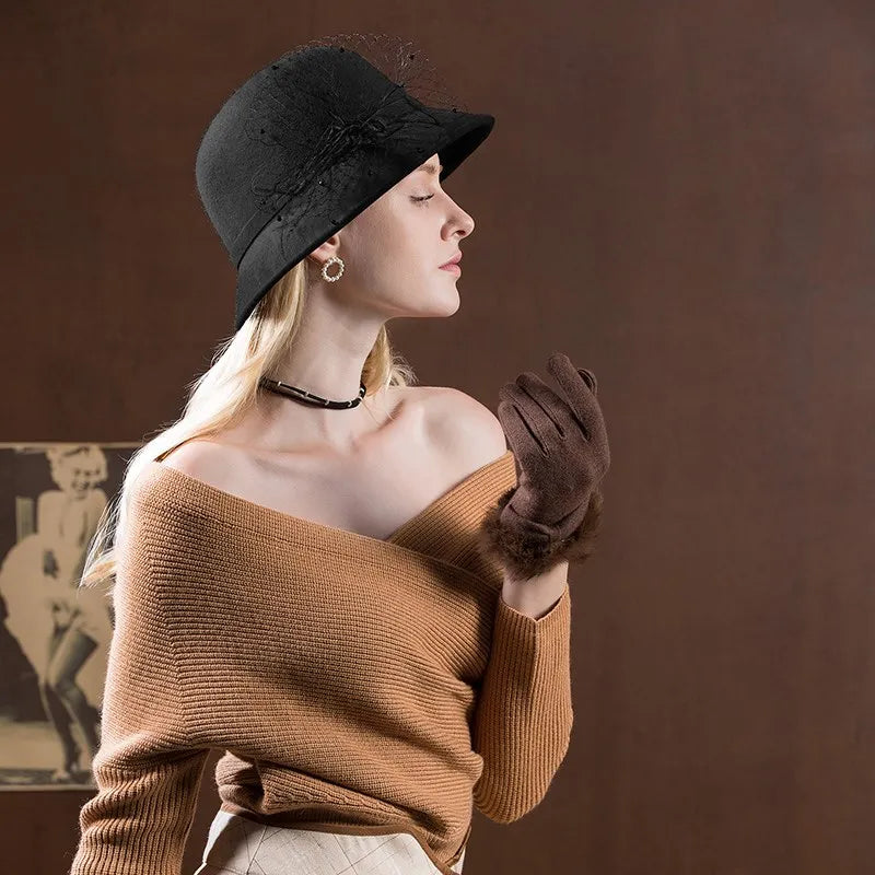 EE 5151 autumn and winter new women's hat fashion Korean casual all-matching woolen hat autumn style top hat