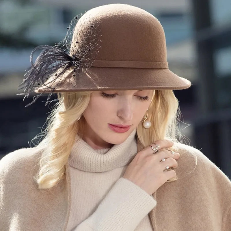 EE 5151 autumn and winter new women's hat fashion Korean casual all-matching woolen hat autumn style top hat