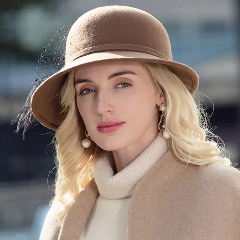 EE 5151 autumn and winter new women's hat fashion Korean casual all-matching woolen hat autumn style top hat