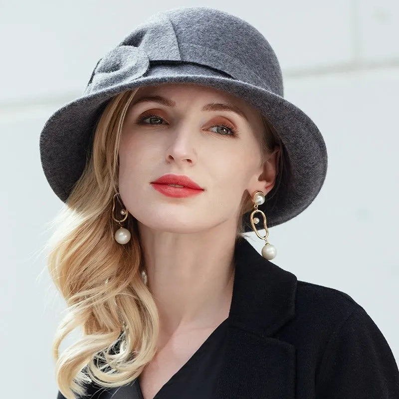 EE 5161 about new winter wool hat fashion joker ms qiu dong bowknot hat British wind