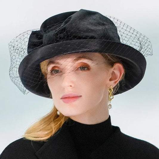 EE 5172 female white gauze new autumn and winter time the fisherman hat leisure joker out warm warm basin hat
