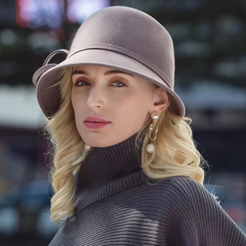 EE 5176 Autumn and Winter New British Wool Top Hat Elegant and Casual Versatile Warm Hat for Children