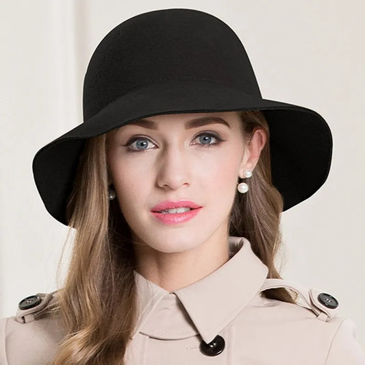 EE 5182 autumn new round hat women's autumn all the British wool top hat Korean version of fashionable woolen hat