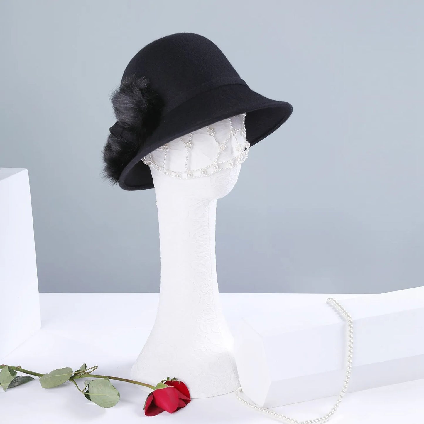 EE 5185 Autumn/Winter Wool Hat Adjustable Elegant Fisherman Hat Versatile Winter Warm Red Nizi Hat Female