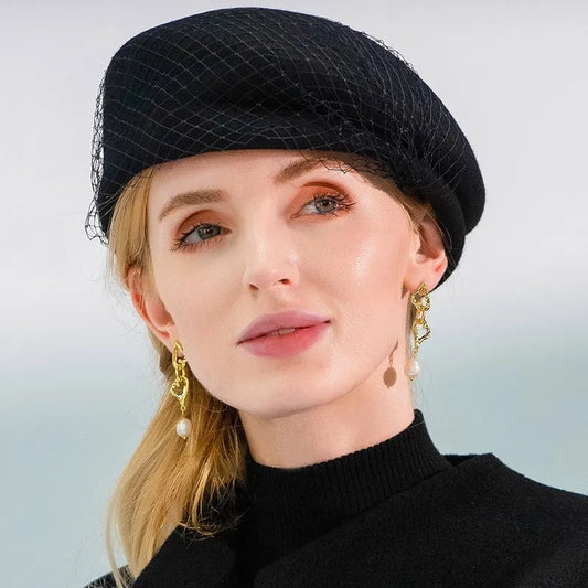 EE 5189  hat female winter sweet elegant Europe and the United States in the autumn of wool hat England youth leisure joker