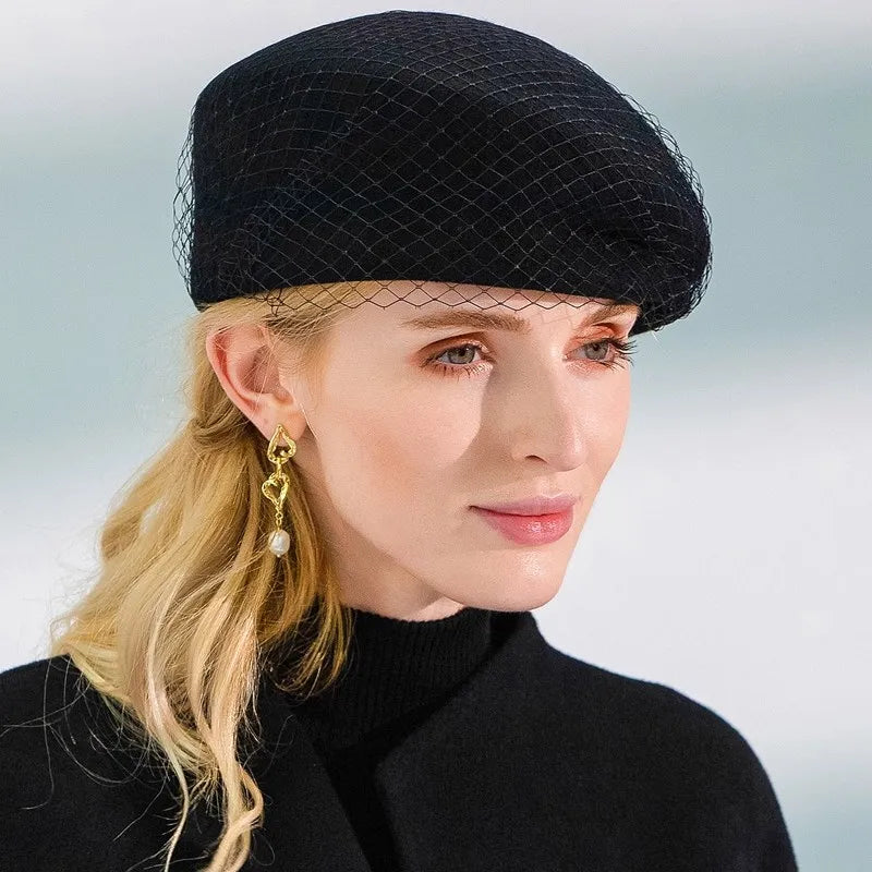 EE 5189  hat female winter sweet elegant Europe and the United States in the autumn of wool hat England youth leisure joker