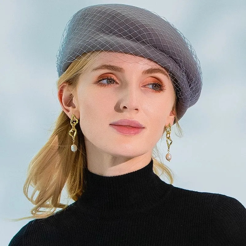 EE 5189  hat female winter sweet elegant Europe and the United States in the autumn of wool hat England youth leisure joker