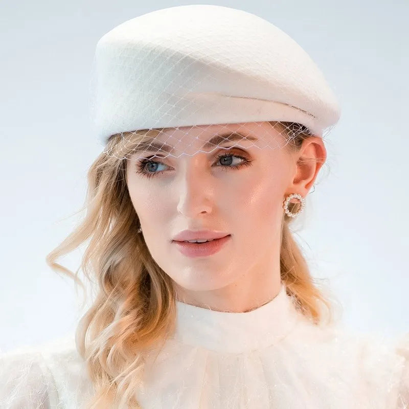 EE 5189  hat female winter sweet elegant Europe and the United States in the autumn of wool hat England youth leisure joker