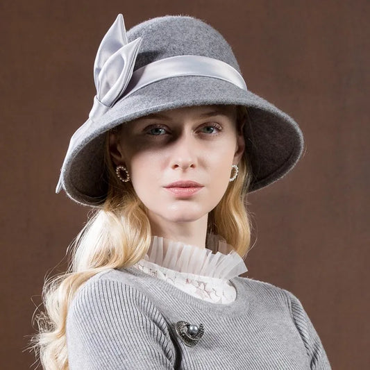 EE 5190 Autumn and winter British ladies wool top hat Winter tide fisherman hat European and American elegant hat woman