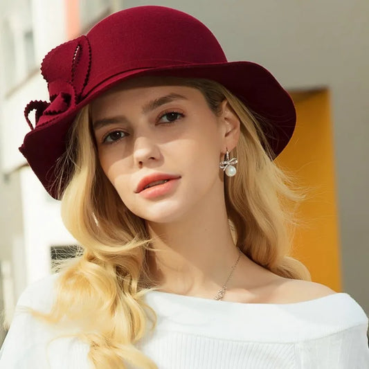 EE 5198 wool retro top hat British girl winter new British woolen hat elegant with all European and American hat women