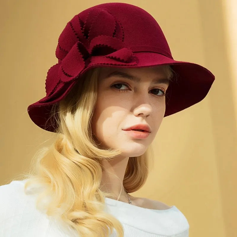 EE 5198 wool retro top hat British girl winter new British woolen hat elegant with all European and American hat women