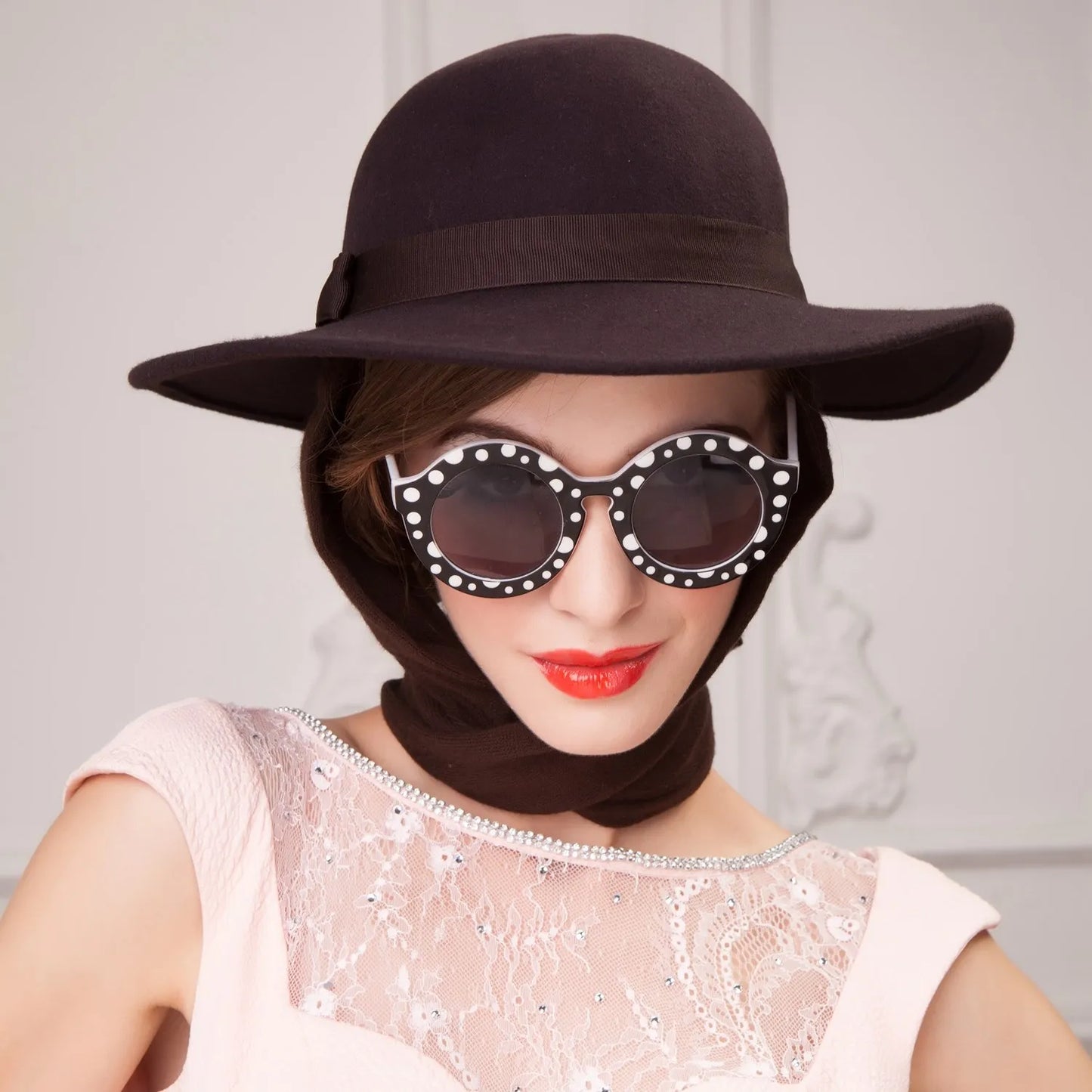 EE 5208 England new women's wool felt hat elegant bow woolen top hat with winter hat ladies