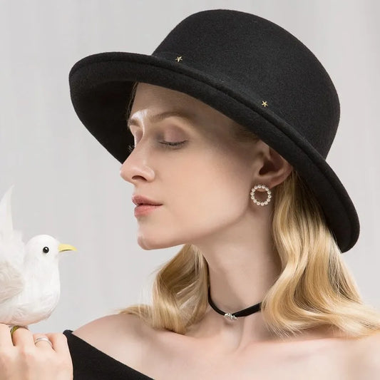 EE 5210 autumn and winter new British curly wool hat simple fashion young hat woman