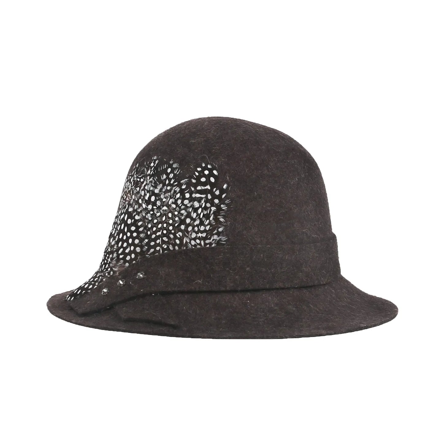 EE 5211 new winter wool hat joker hat English elegant female feather hat