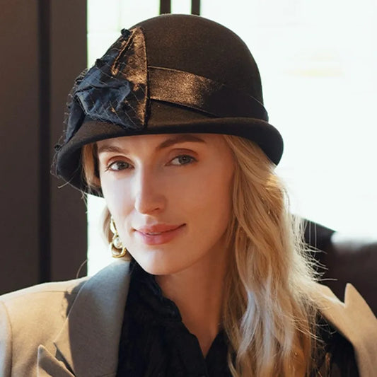 EE 5223 qiu dong small British wool hat elegant joker winter female celebrities hat