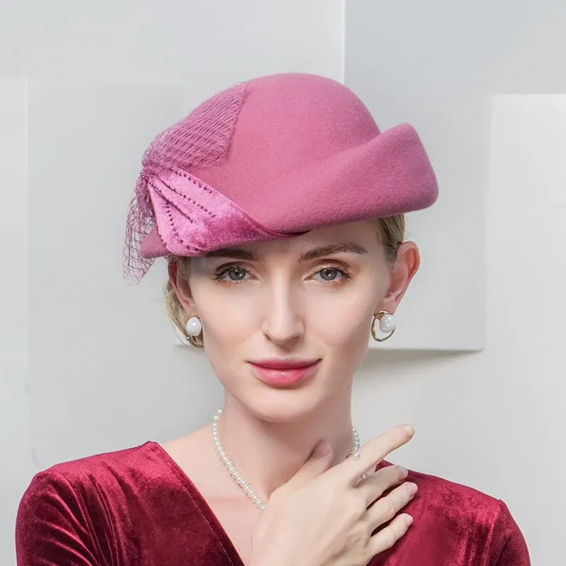 EE 5233 Autumn and Winter New Vintage Lace Fashionable Wool Hat Fashion Women's Beret Children's Winter