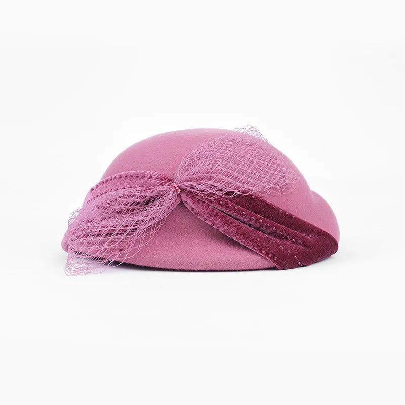 EE 5233 Autumn and Winter New Vintage Lace Fashionable Wool Hat Fashion Women's Beret Children's Winter