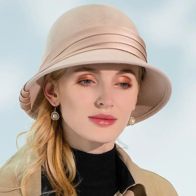 EE 5249 winter new wool basin hat elegant all Korean version of the tide suitable for round face hat women autumn and winter