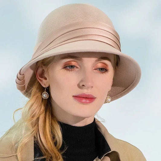 EE 5249 winter new wool basin hat elegant all Korean version of the tide suitable for round face hat women autumn and winter