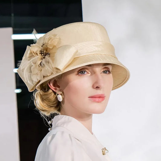 EE 5260 Original Design Spring and Autumn New Elegant Feather Top Hat Retro Western Style Beautiful Hat Girl