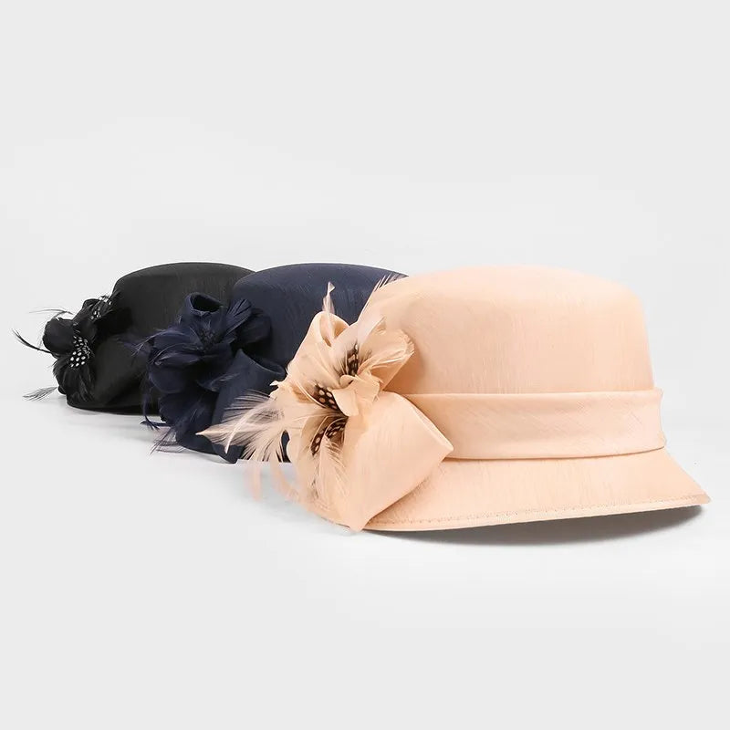 EE 5260 Original Design Spring and Autumn New Elegant Feather Top Hat Retro Western Style Beautiful Hat Girl