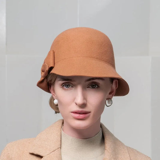 EE 5264 Autumn/Winter New British Vintage Wool Hat Elegant Bow Wool Hat Female Winter Hat Female