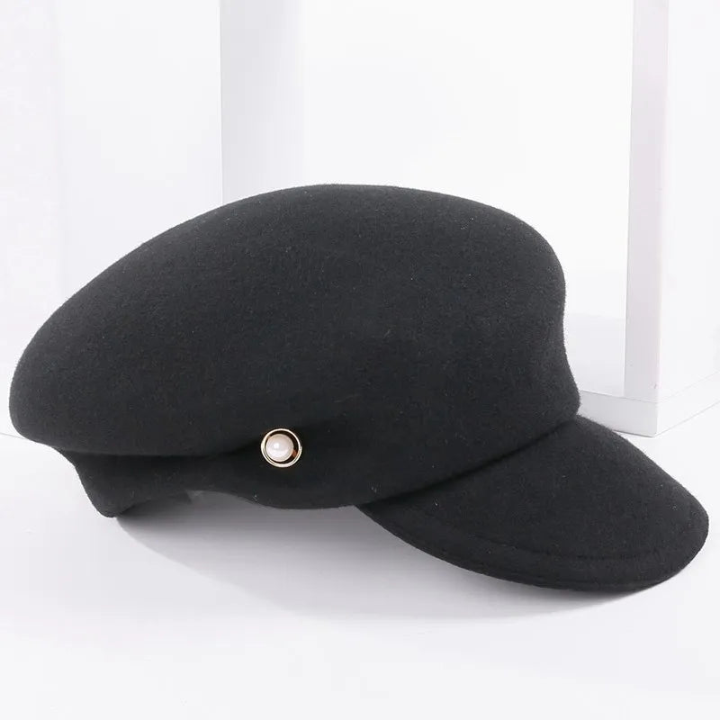 EE  5268 Duck Tongue Hat Autumn New Versatile Woolen Hat Travel Shopping Winter Simple Hat Girl