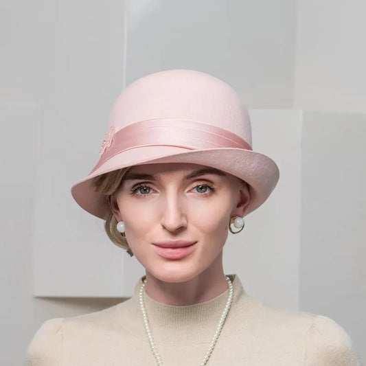EE 5270 Autumn and Winter New Versatile Fashion Wool Top Hat British Elegant Wool Hat Temperament Beautiful Winter Hat Girl