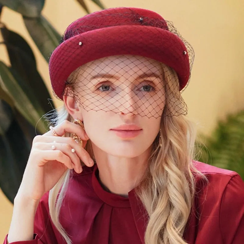 EE  5273 Autumn/Winter Wool Korean Edition Versatile Yarn Mesh Woolen Hat Winter Fashionable Women's Hat