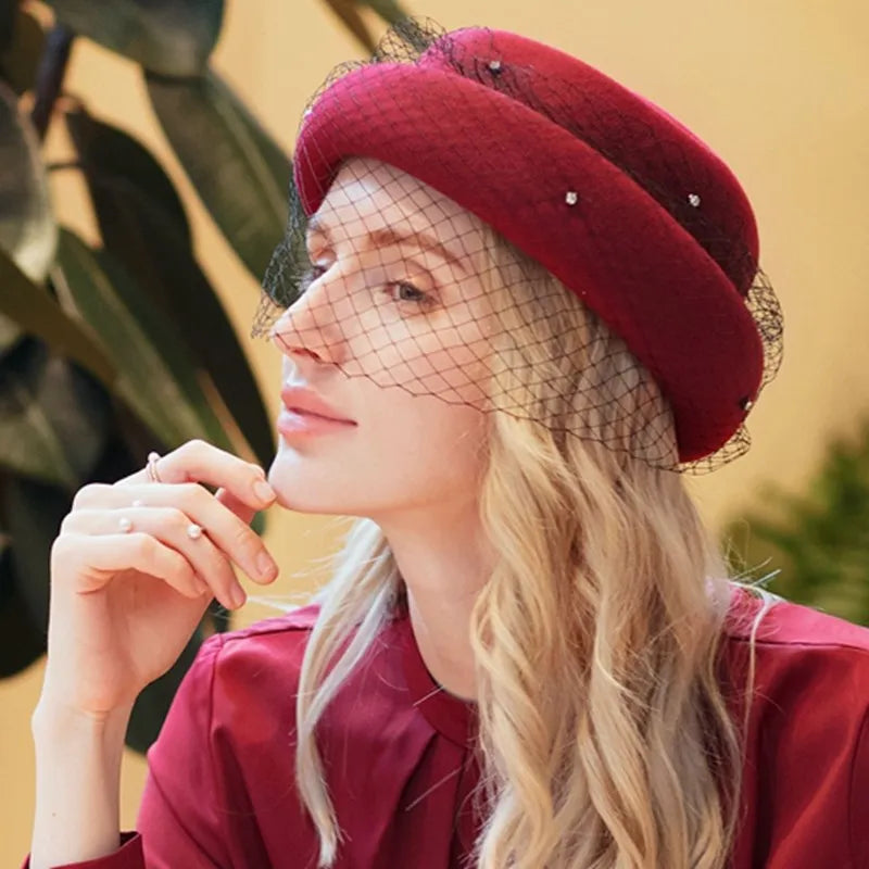 EE  5273 Autumn/Winter Wool Korean Edition Versatile Yarn Mesh Woolen Hat Winter Fashionable Women's Hat