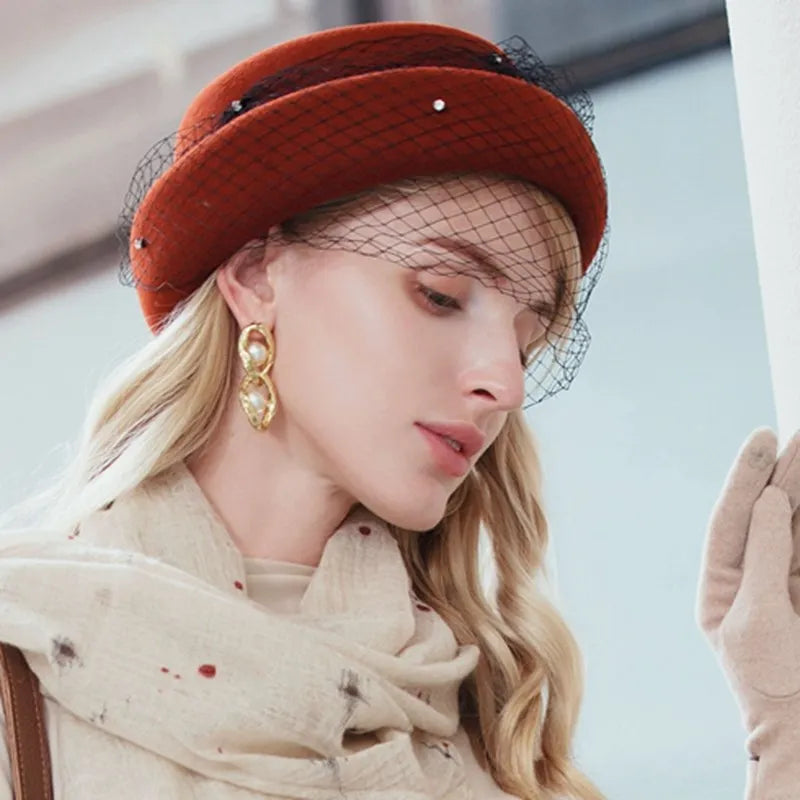 EE  5273 Autumn/Winter Wool Korean Edition Versatile Yarn Mesh Woolen Hat Winter Fashionable Women's Hat