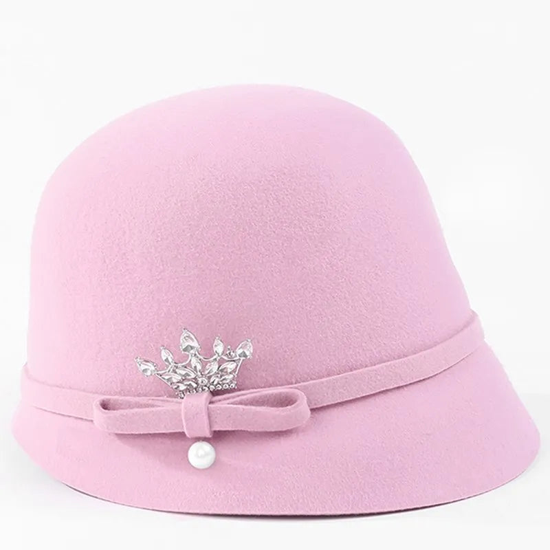 EE 5294 winter new English woolen top hat elegant with ladies hat fashion