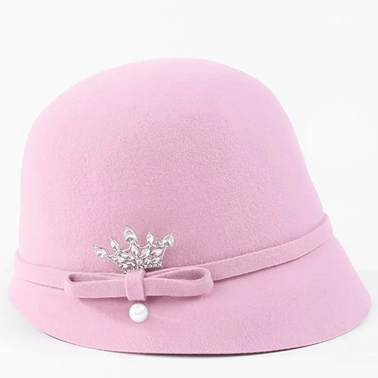 EE 5294 winter new English woolen top hat elegant with ladies hat fashion
