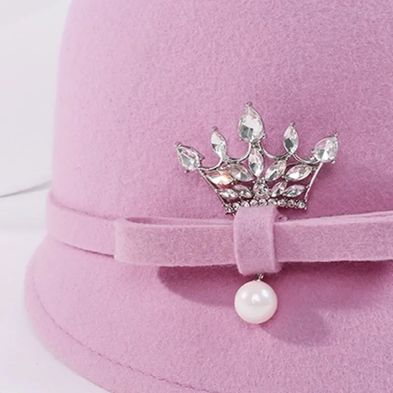 EE 5294 winter new English woolen top hat elegant with ladies hat fashion