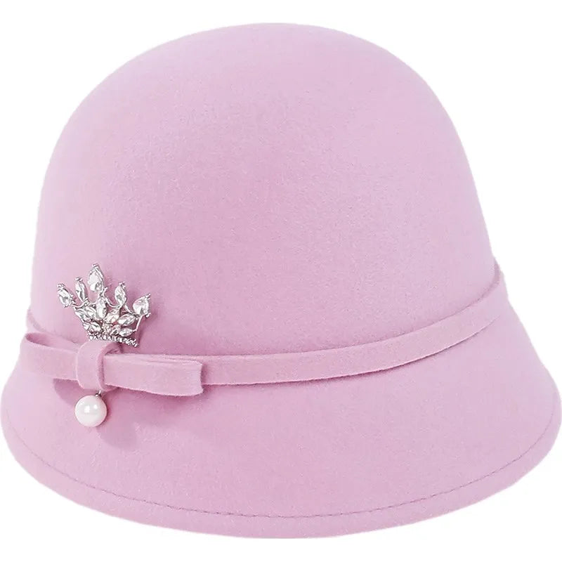 EE 5294 winter new English woolen top hat elegant with ladies hat fashion