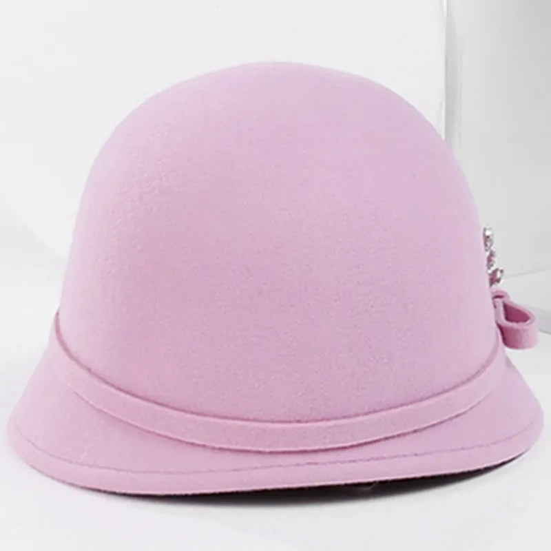 EE 5294 winter new English woolen top hat elegant with ladies hat fashion