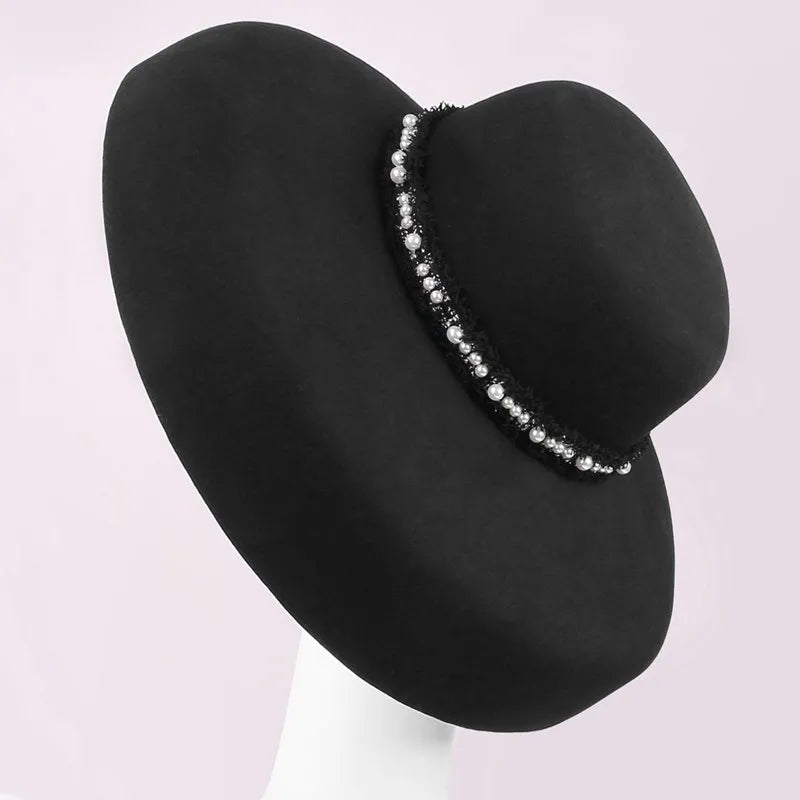 EE 5298 autumn and winter new British foreign style wool top hat travel shopping party banquet girl hat woman