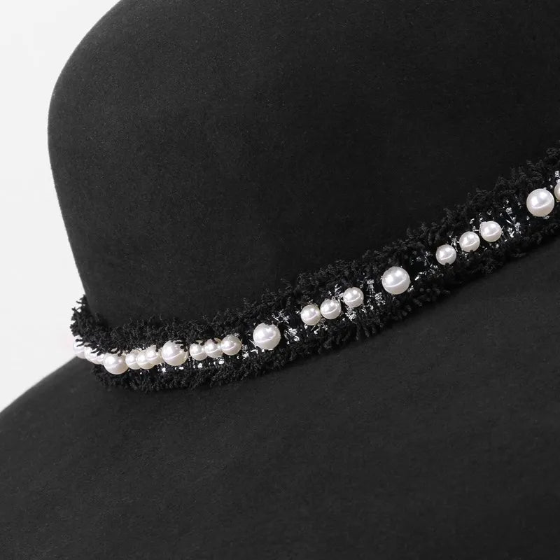 EE 5298 autumn and winter new British foreign style wool top hat travel shopping party banquet girl hat woman